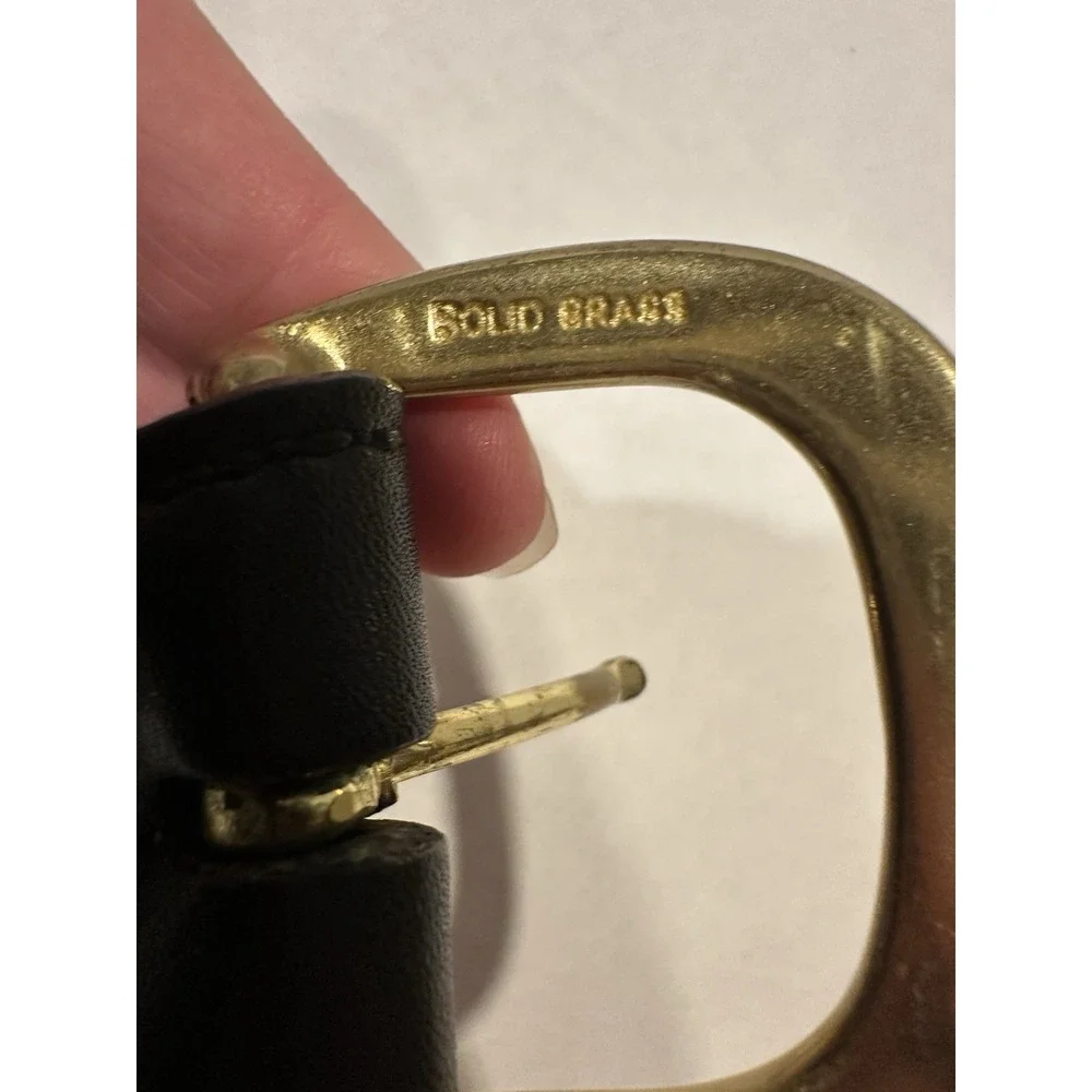 Galco Leather Belt SN5 B40 Solid Brass Buckle Hand Made Mens Black Adjustable